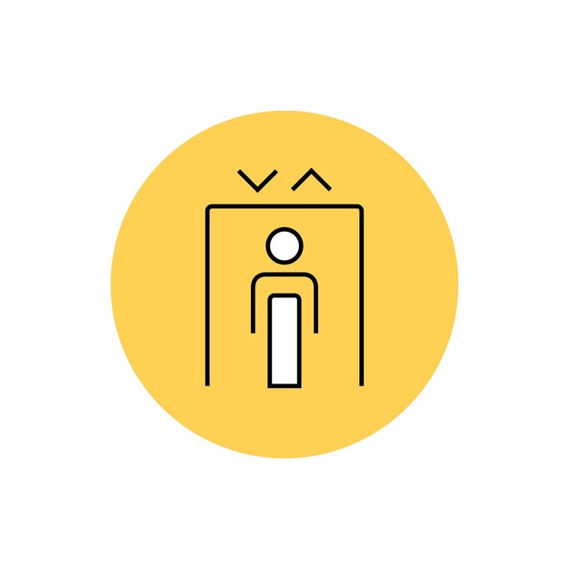 Lift teken lijn gekleurde minimale vector stijlicoon