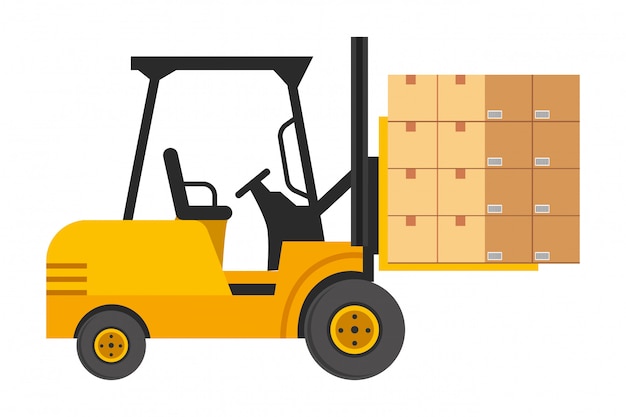 Lift truck with boxes illustration