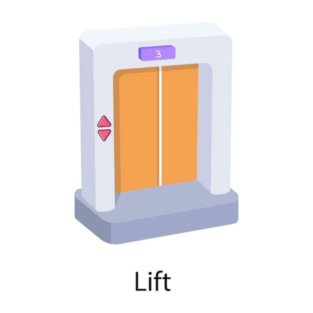Vector a lift with the word lift on it