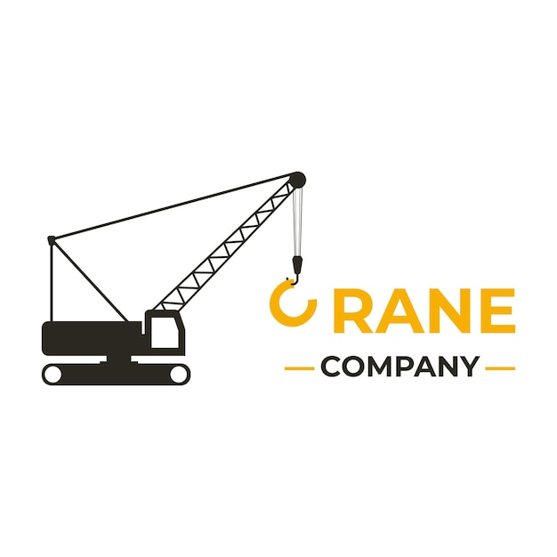 Vector lifting crane logo construction company rental of special equipment sale of equipment for construction