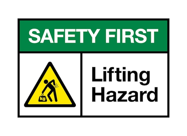 Vector lifting hazard sign