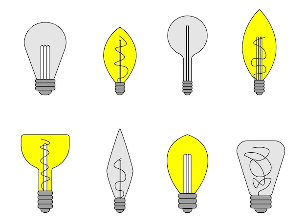 Иллюстрация векторного дизайна лампочки на белом фоне