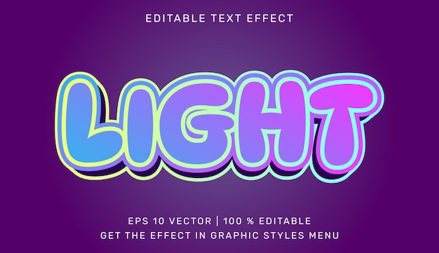 Light 3d editable text effect template