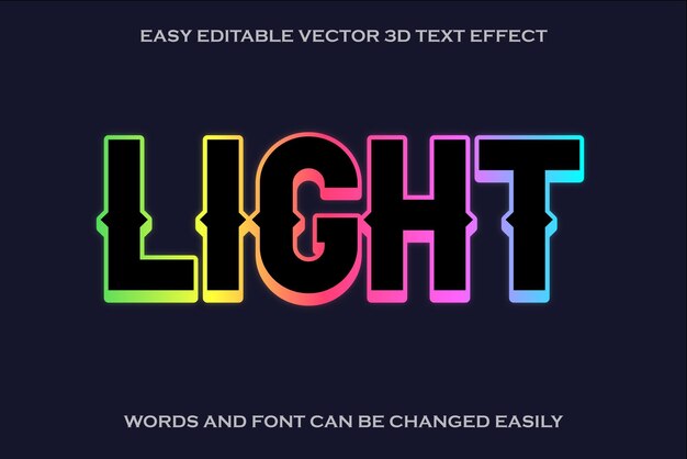 Light 3D text effect