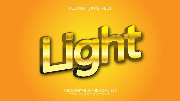 Light 3D Vector Eps Text Effect Template
