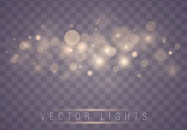 Vector light abstract glowing bokeh lights. christmas concept.