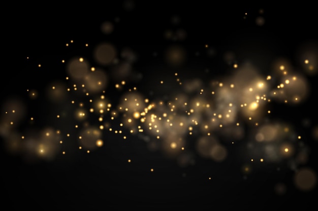 Свет абстрактные светящиеся огни Боке. Сияющая звезда, солнечные частицы и искры с эффектом бликов
