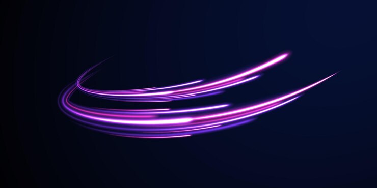 Vector light arc in neon colors in the form of a turn creative vector illustration