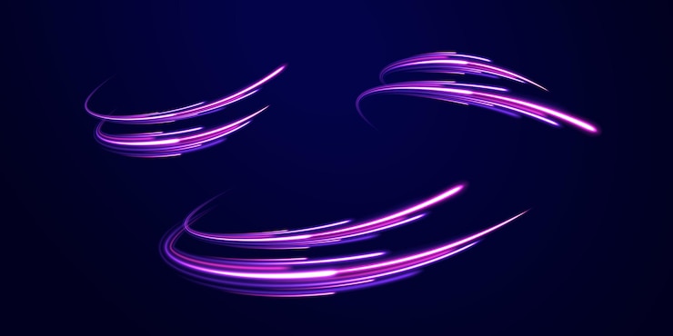 Vector light arc in neon colors in the form of a turn creative vector illustration