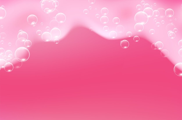 목욕 핑크 거품과 아래 빈 장소 밝은 배경.