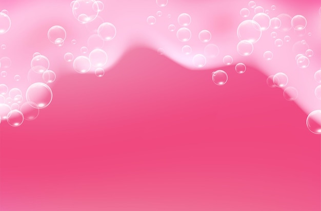 Vector light background with bath pink foam and empty place below.