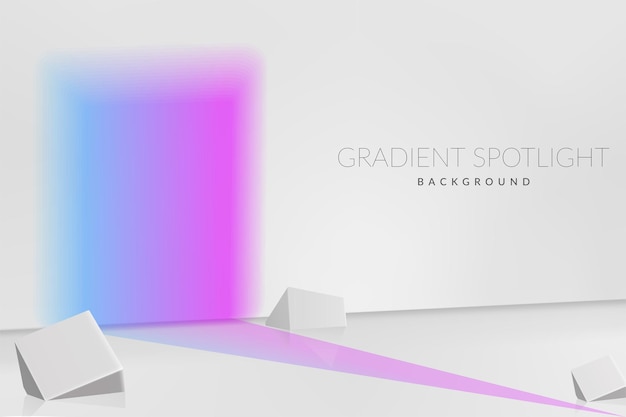 Vector light background with bright gradient spotlight product placement