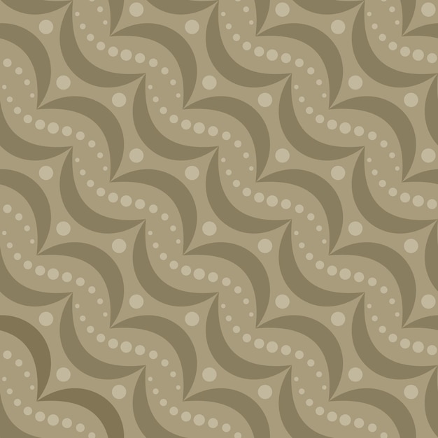 Light beige abstract seamless pattern with circles half moons in vector