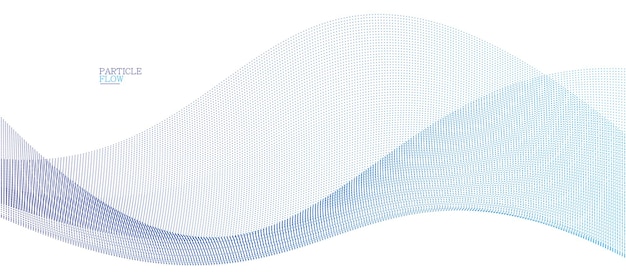 Light blue abstract background vector wave of flowing particles curvy lines of dots in motion technology and science theme airy and ease futuristic illustration