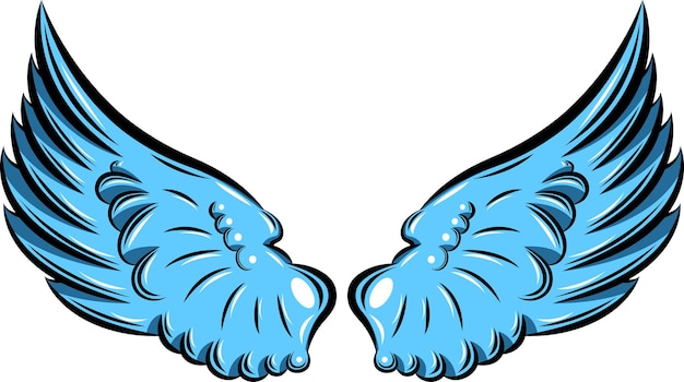 Light blue angel wings with details