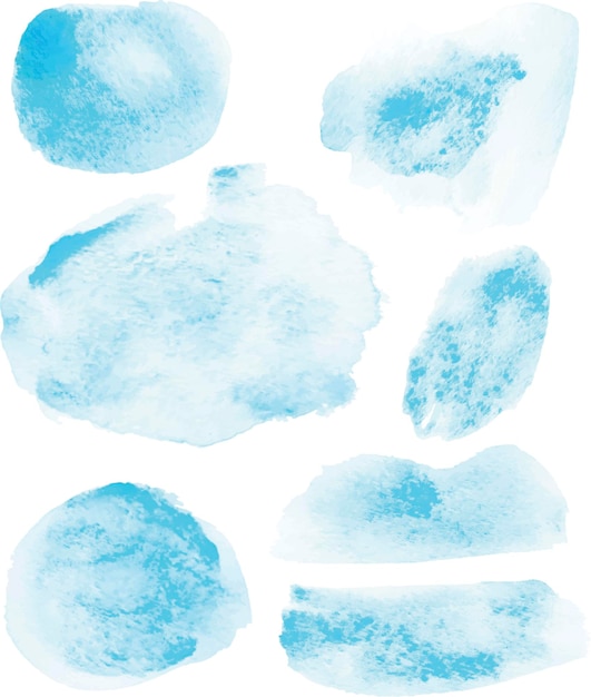 Vector light blue aquarelle stains