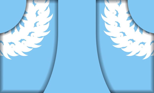 Modello di banner azzurro con motivo bianco astratto e spazio logo