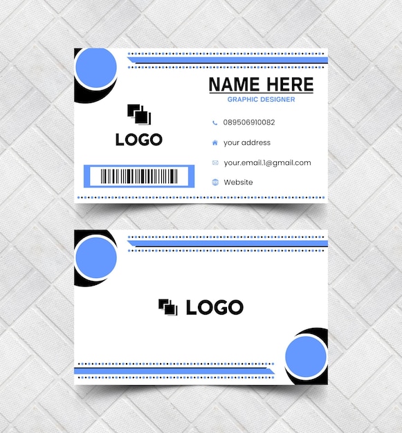 light blue business card template