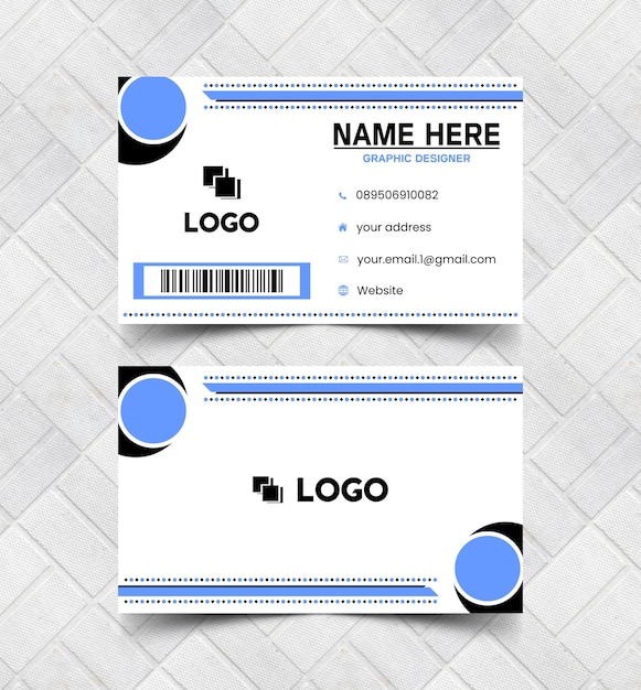 Light blue business card template