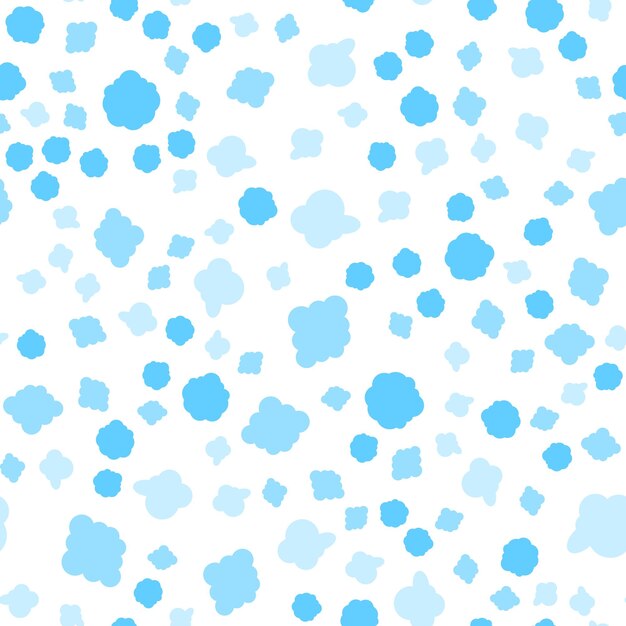 Vector light blue clouds seamless vector pattern