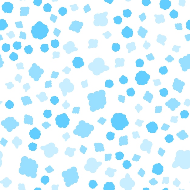 Vector light blue clouds seamless vector pattern