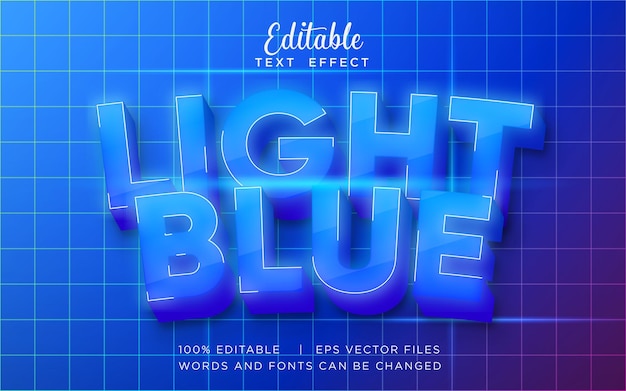 Light blue editable text effect neon text effect