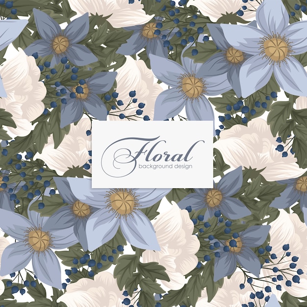 Light blue flower seamless background