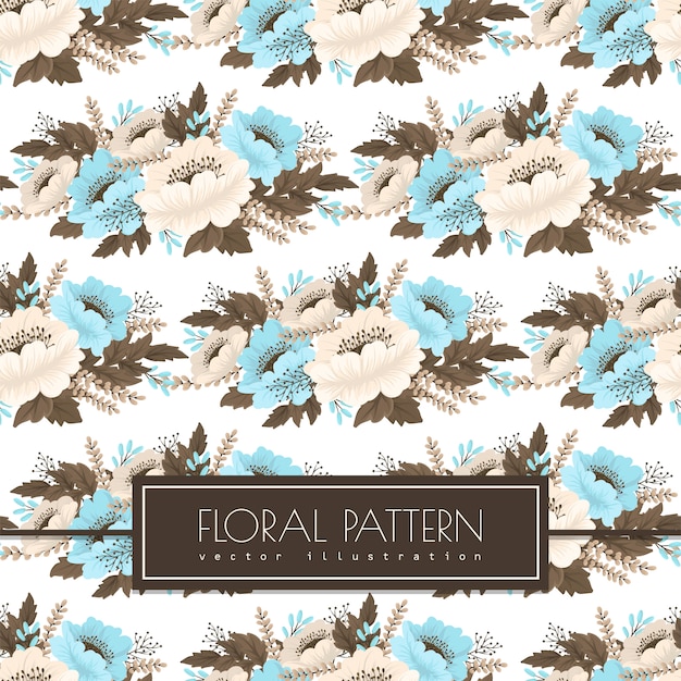 Light blue flower seamless pattern