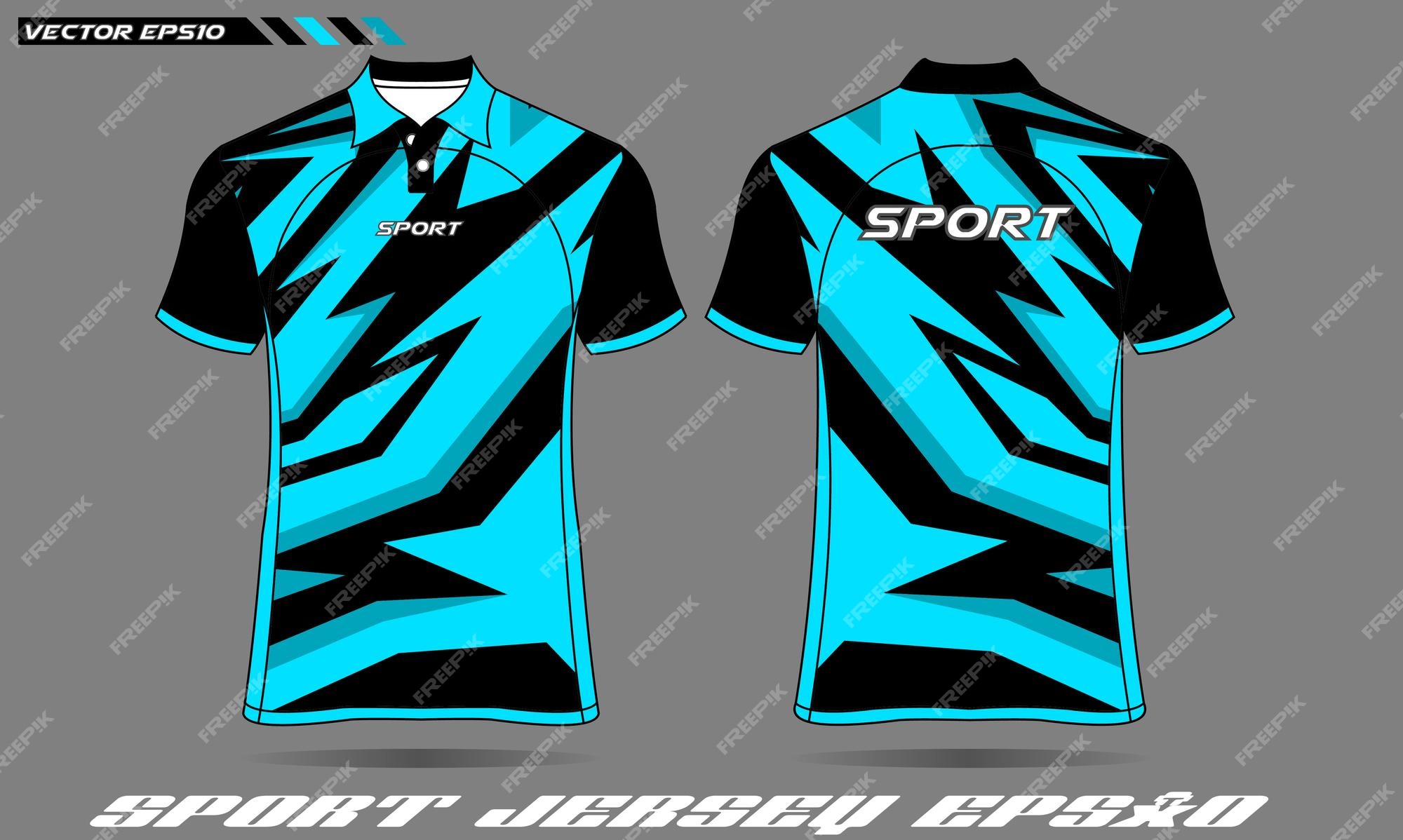 Premium Vector  Light blue football jersey racing jersey design