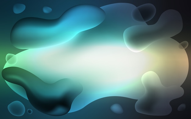 Vector light blue green vector background with liquid shapes