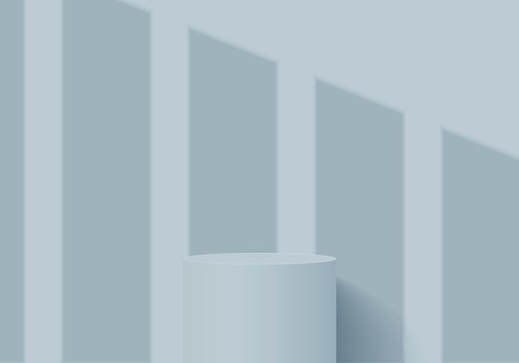 Vector light blue matte round podium winner platform or product display from different angles blue stage exhibition stand isolated on transparent background 3d vector 3d illustration