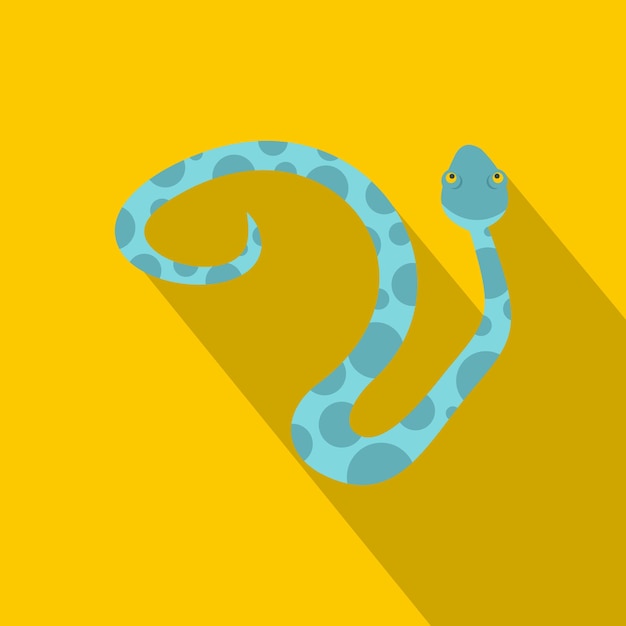 Light blue spotted snake icon. flat illustration of blue spotted snake vector icon for web