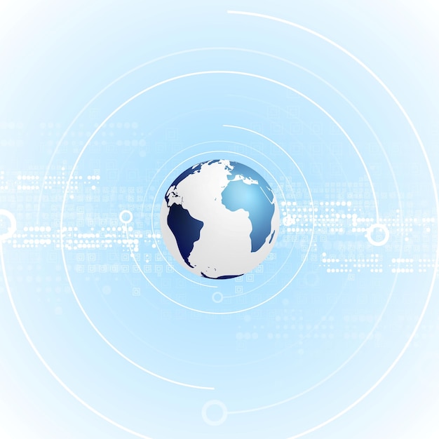 Light blue tech vector background with globe