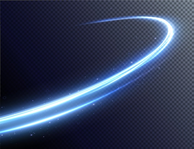 Light blue Twirl. Curve light effect of blue line. Luminous blue circle.