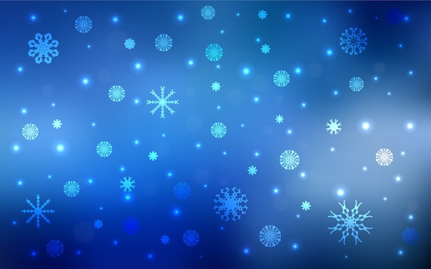 Light BLUE vector cover with beautiful snowflakes