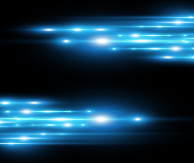 Light blue vector special effect glowing beautiful bright lines on a dark background