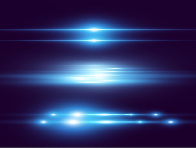 Effetto speciale vettoriale azzurro luce brillante di belle linee luminose su uno sfondo scuro