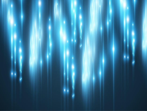 Светло-синий векторный спецэффект Светящиеся красивые яркие линии на темном фоне