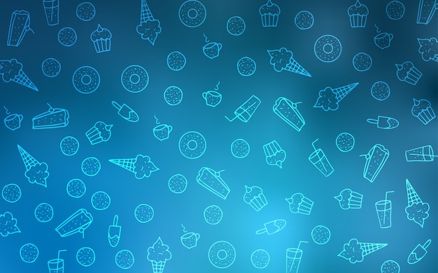 Light BLUE vector texture with sweets