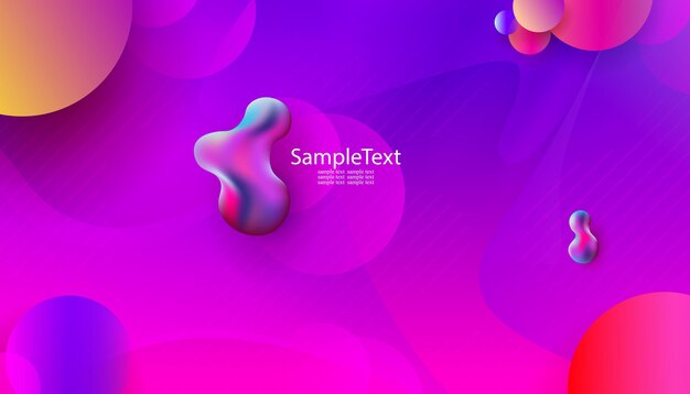 Light blue with purple background with geometric shapes of oval shape and circles of various shades