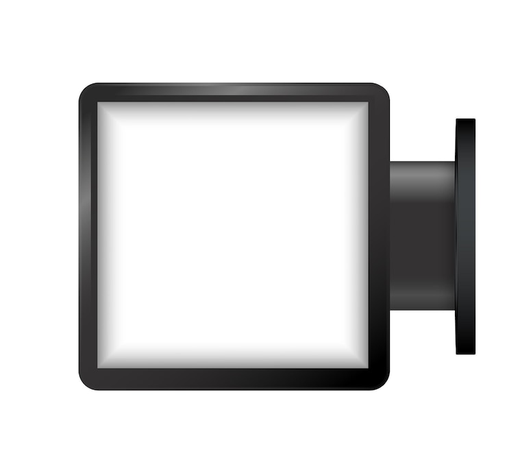 Vector light box street sign hanging mounted on the wall office interiorrealistic outdoor advertising banner street light box display mockup interior mockup vector