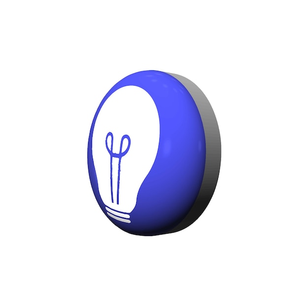 Vettore lampadina 3d icona disegno vettoriale illustrazione