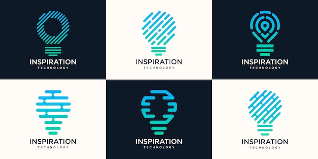 light bulb abstract linear geometric business icon.