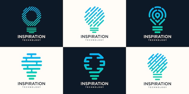 Light bulb abstract linear geometric business icon.