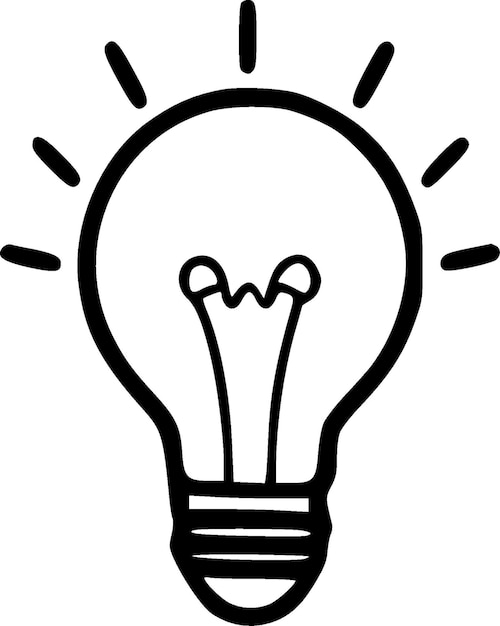 Light Bulb Black and White Vector illustration