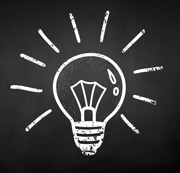 light bulb on chalkboard background