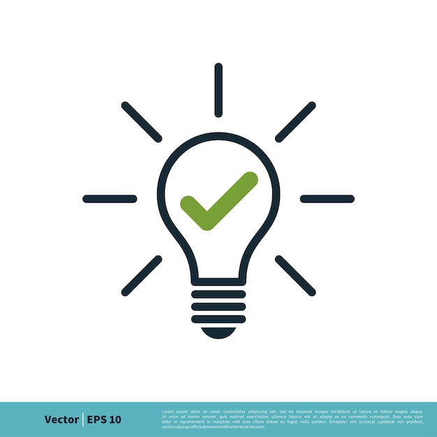 Light Bulb Check Mark Icon Vector Logo Template Illustration Design Vector EPS 10
