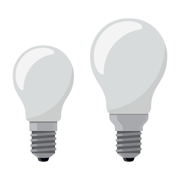 Light bulb Electric lamp Incandescent lamp in flat style Bulb icon