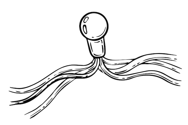Light bulb garland doodle linear
