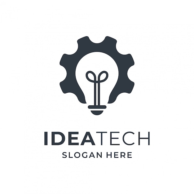 Light bulb and gear logo concept for tecnology company.